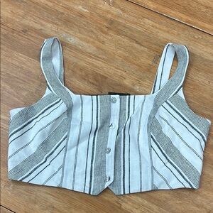 BCBGMaxazria 2TX3T67-W9C Off-White combo Crop Tank Top NWT